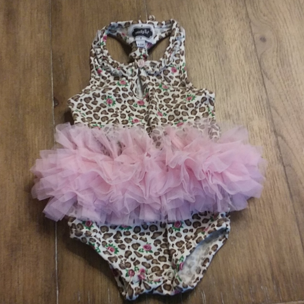 Leopard and pink tutu onsie